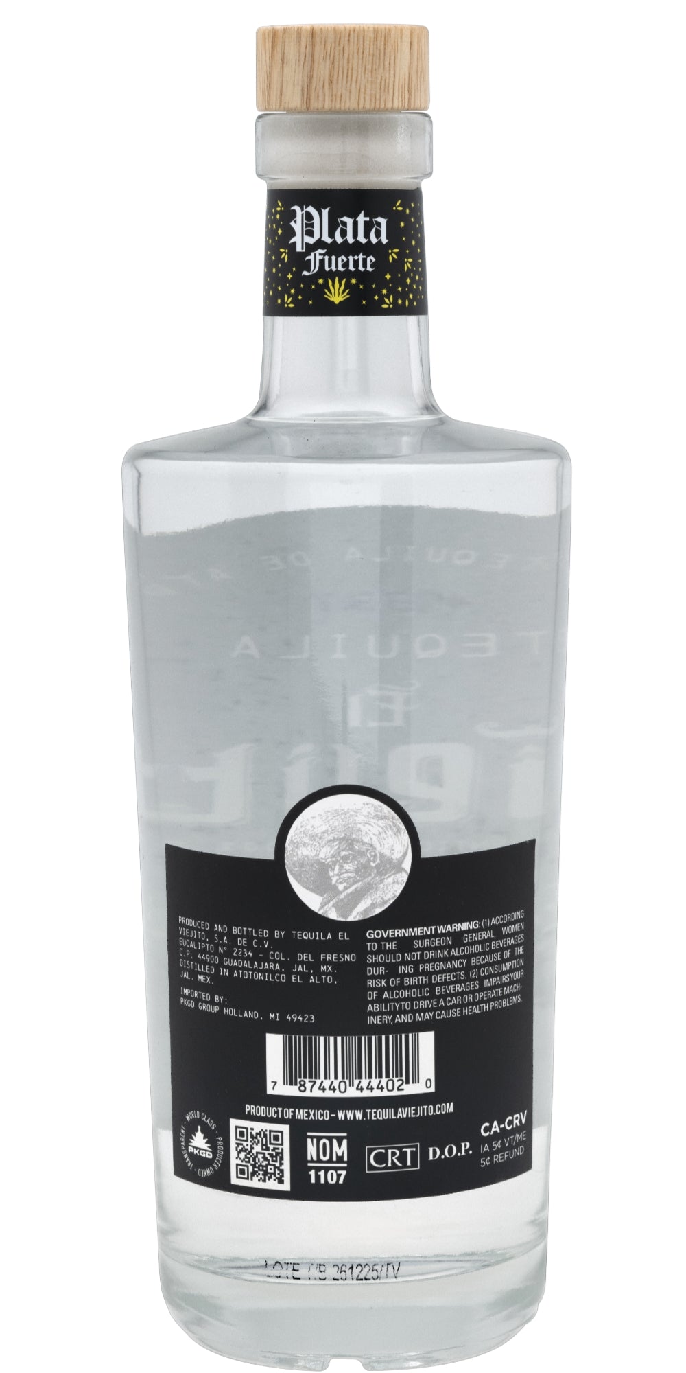 El Viejito Plata Fuerte Tequila 750ml